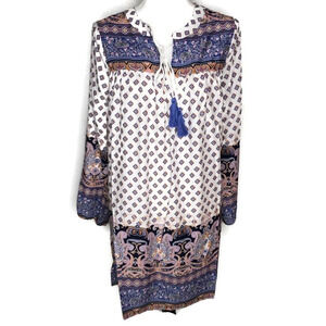Boho style dress. Tassels and Lace dress.
